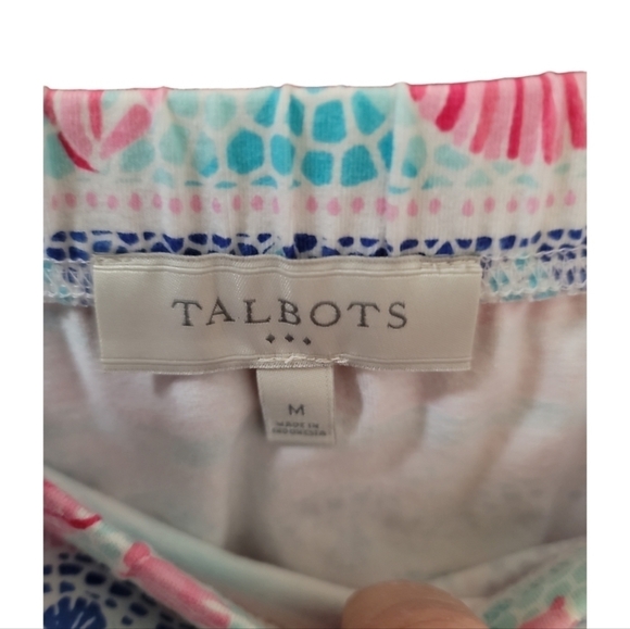 TALBOTS Summer Beach Shells White/Pink/Blue Skirt Medium Stretch Jersey Knit - Picture 4 of 4